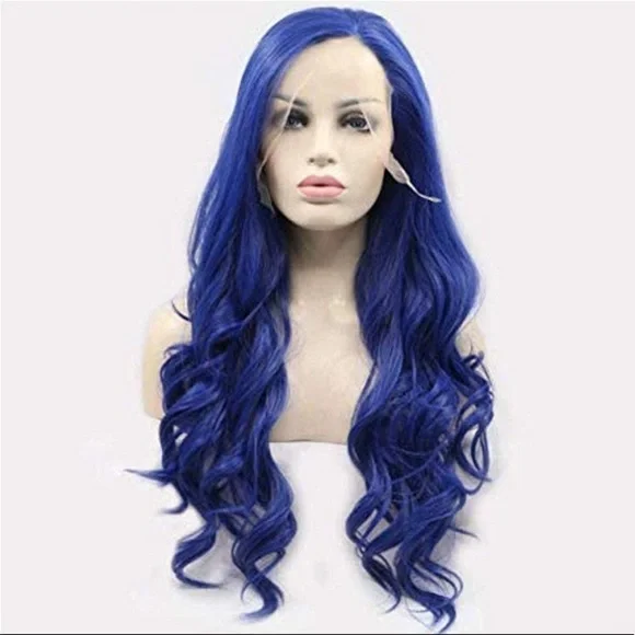💫22” BLUE BODY WAVY LACE FRONT WIG *NEW*